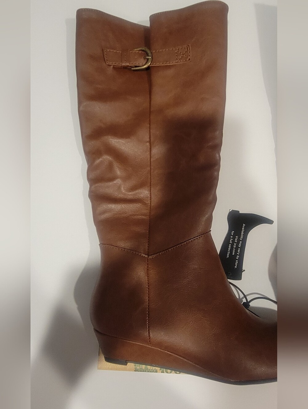 NWT Size 6 Medium Arizona Jean Company Brown Wedge Mid-Calf Boots